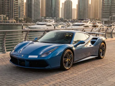 Ferrari 488 à louer à Dubaï, vue avant