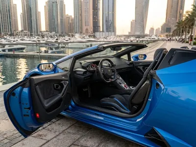 Lamborghini Huracán Evo Spyder for rent in Dubai, interior