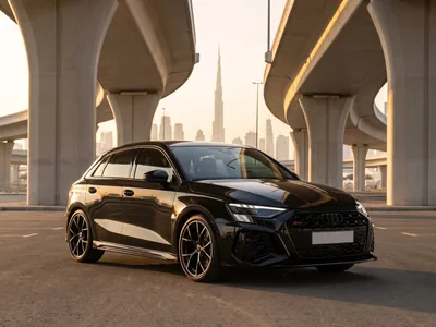 Audi RS3 2025 Noir à louer à Dubaï, vue avant